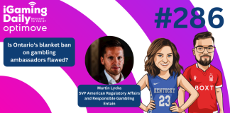 Ep 286: Is Ontario’s blanket ban on gambling ambassadors flawed? IGD thumbnail featuring Ted Orme-Claye, Jessica Welman and Martin Lycka