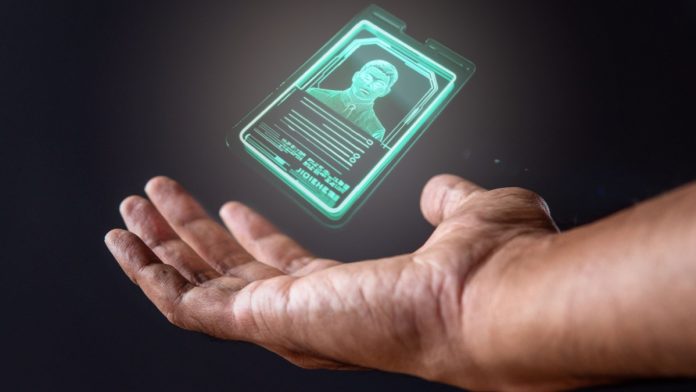 Close up of a hand holding a Digital ID