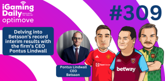 Ep 309: Delving into Betsson’s record interim results with the firm’s CEO Pontus Lindwall iGD thumbnail featuring Ted Menmuir, James Ross, Viktor Kayed and Pontus Lindwall