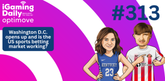 Ep 313: Washington, D.C. opens up and is the US sports betting market working? iGaming Daily thumbnail featuring Jess Welman and Charlie Horner