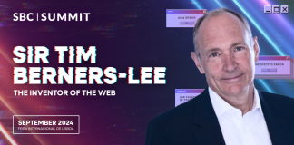 World Wide Web Inventor to Keynote at SBC Summit 2024 SBC promotional material with a headshot of Tim Berners-Lee