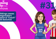 Ep 318: DraftKings ceases Reignmakers operation & “Coach” Bill Belichick iGaming Daily thumbnail featuring avatars of Jessica Welman and Charlie Horner