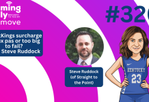 Ep 320: DraftKings surcharge – faux pas or too big to fail? With Steve Ruddock iGD thumbnail featuring Jessica Welman and Steve Ruddock