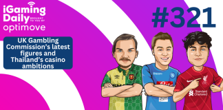 Ep 321: UK Gambling Commission’s latest figures and Thailand’s casino ambitions iGD thumbnail featuring the avatars of James Ross, Joe Streeter and Danny Lee