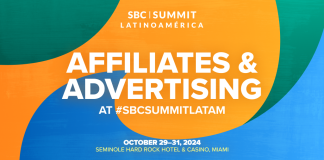 SBC Summit LATAM: From Effective AI Strategies to Championing Player Acquisition SBC Summit advert with title 'affiliates and advertising'