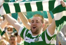 Paddy Power crowns Celtic champions after just one game Celtic fan holding a green and white scarf over his head
