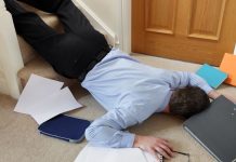 China’s budget AI start-up DeepSeek triggers tumbling tech stocks Businessman falls down stairs