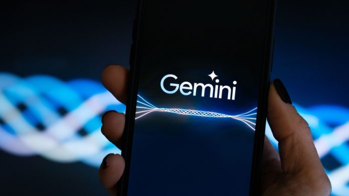 Google Gemini logo on phone