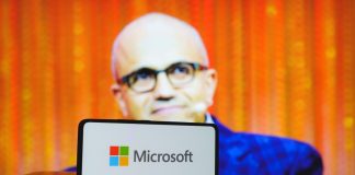 Microsoft backs India’s AI push with $3b investment Microsoft logo and CEO Satya Nadella in the background
