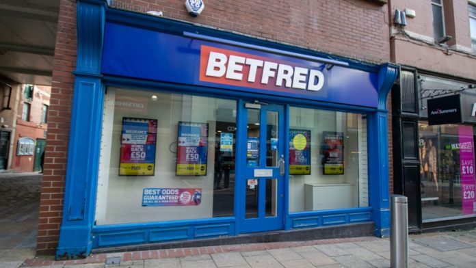 Exterior of a Betfred retail store